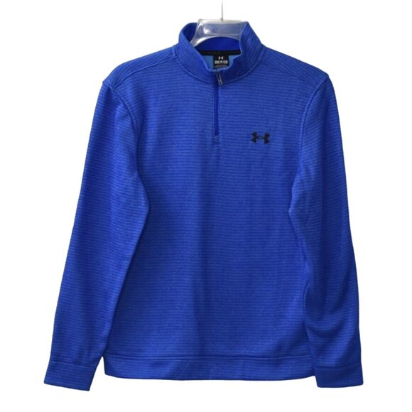 Under Armour Golf Mens UA Storm Long Sleeve Sweater Fleece ¼ Zip Blue Size S - Picture 1 of 6